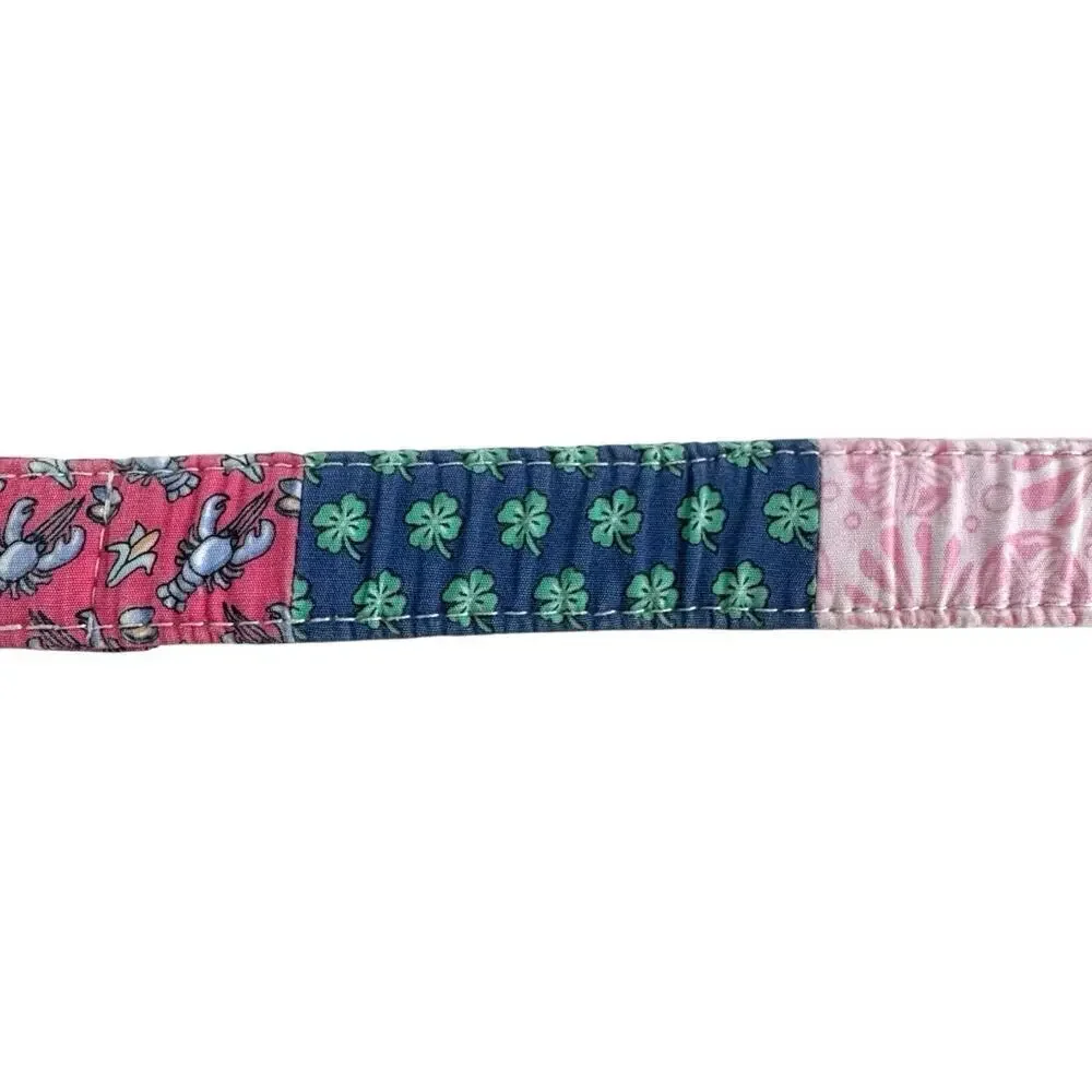 Vineyard Vines Pink Blue Green Derby Patchwork D-Ring Belt Small Unisex Kids S